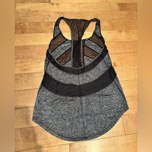 Grey Lululemon Cut Out Meshed Tank Top Size Medium